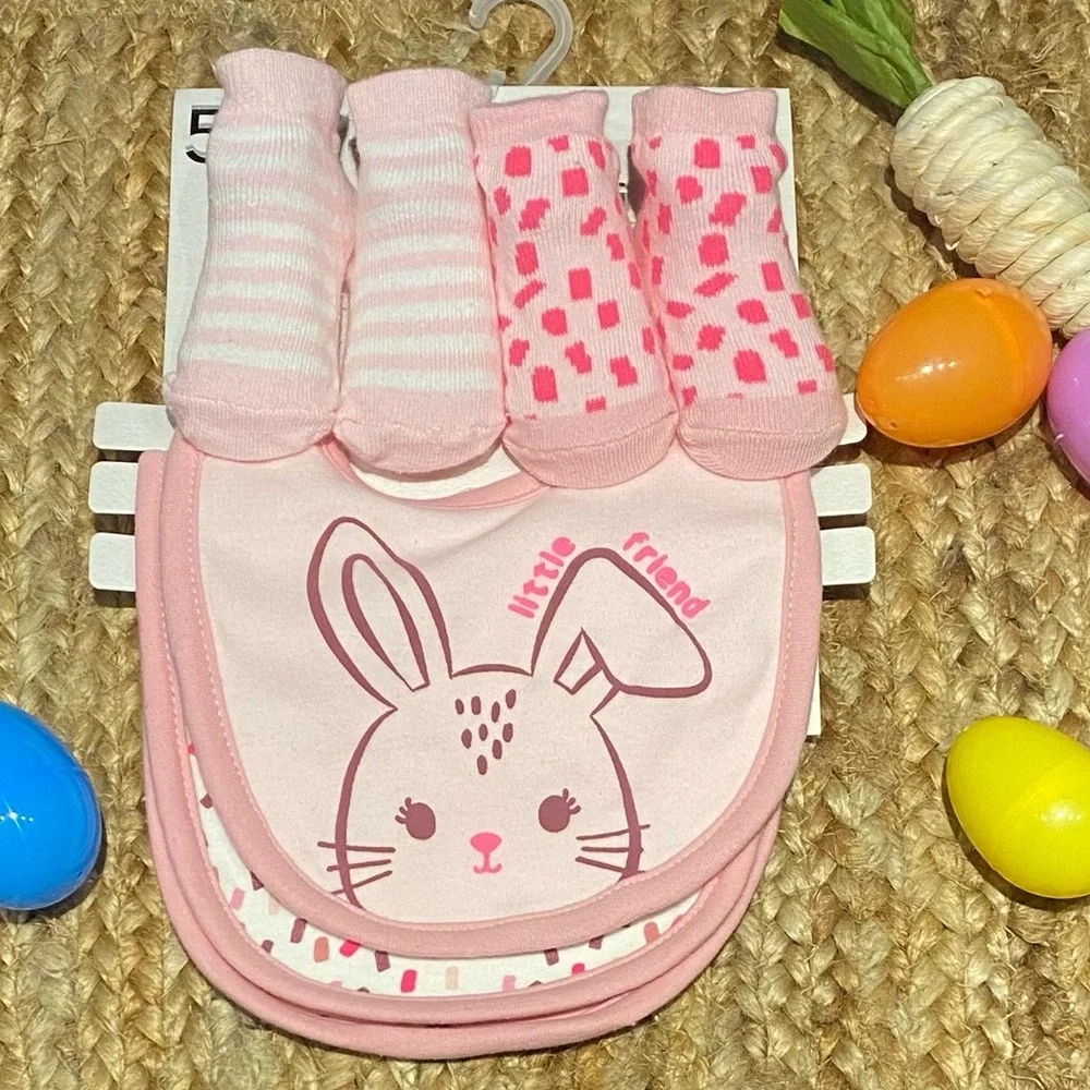 Bunny Bibs and Booties 5pc Baby Set